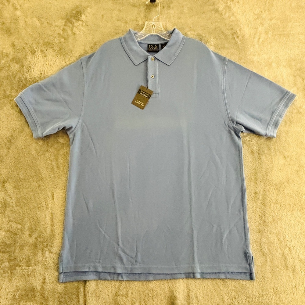Jos A Bank Traveler Polo Shirt Mens‎ XL Light Blue Cotton Short Sleeve New